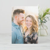 Invitation Photo Floral Navy Romantique (Debout devant)