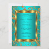 Invitation Photo Floral Or et Sarcelle 50e Anniversaire de Ma (Dos)