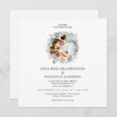 Invitation *~* PHOTO Floral QR code AR16 RSVP Mariage (Devant / Derrière)