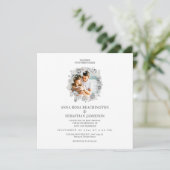 Invitation *~* PHOTO Floral QR code AR16 RSVP Mariage (Debout devant)