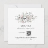 Invitation *~* PHOTO Floral QR code AR16 RSVP Mariage (Dos)