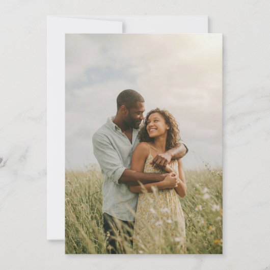 Invitation Photo Floral Vert Romantique (Devant)