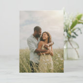 Invitation Photo Floral Vert Romantique (Debout devant)