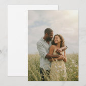 Invitation Photo Floral Vert Romantique (Devant / Derrière)
