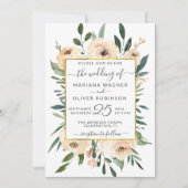 Invitation Photo Floral White Mariage (Devant)