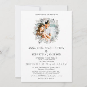 Invitation *~* PHOTO Floral Wreath AR16 RSVP Mariage Invitati