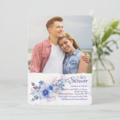 Invitation photo florale aquarelle (Debout devant)