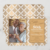 Invitation photo florale Art déco (Devant / Derrière)