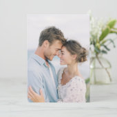 Invitation Photo Florale Bleue Romantique (Debout devant)