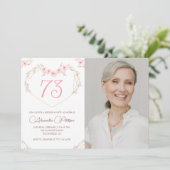 Invitation Photo florale Boho moderne 73e anniversaire invita (Debout devant)