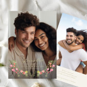 Invitation photo florale cadre subtil enregistrer la date mar