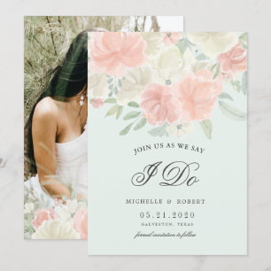 Invitation Photo florale de printemps clair Enregistrer la da