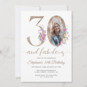 Invitation Photo florale du printemps 30e anniversaire (Devant)