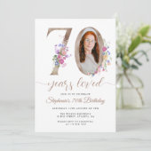 Invitation Photo florale du printemps 70e anniversaire (Debout devant)