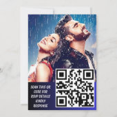 Invitation Photo florale moderne QR Code Mariage Enregistrer (Dos)