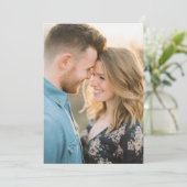 Invitation Photo florale Navy romantique (Debout devant)
