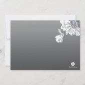 Invitation photo florale noire et blanche (Dos)