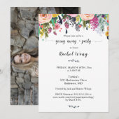 Invitation Photo florale personnalisée Déménager (Devant / Derrière)