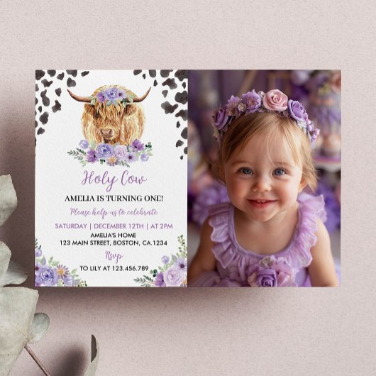 Invitation photo florale pour l'anniversaire de la