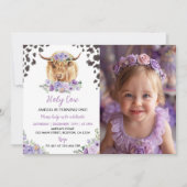 Invitation photo florale pour l'anniversaire de la (Devant)