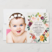 Invitation Photo florale rustique de dévouement d'aquarelle (Devant)