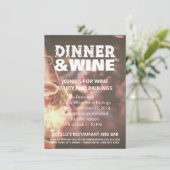 Invitation Photo Flyer pour Dîner Rustique et Vin (Debout devant)