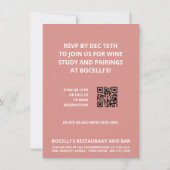 Invitation Photo Flyer pour Dîner Rustique et Vin (Dos)