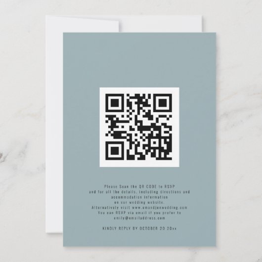 Invitation Photo Forêt de neige Rejoignez-nous QR Code Mariag (Dos)