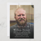 Invitation Photo funéraire moderne | Célébration de la vie (Devant)