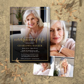 Invitation Photo funéraire moderne Collage Célébration de la 