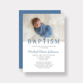 Invitation Photo Garçon Élégant moderne Baptême