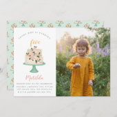 invitation photo gâteau d'anniversaire modifiable (Devant / Derrière)