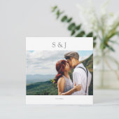 Invitation Photo géométrique Carré moderne Gris 2 Mariage (Debout devant)