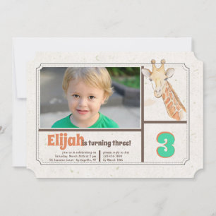 Invitation photo Giraffe