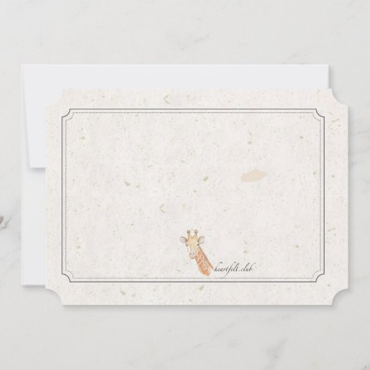 Invitation photo Giraffe (Dos)