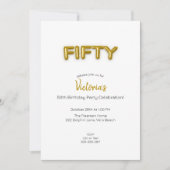 Invitation photo Gold Balloon 50e anniversaire (Devant)