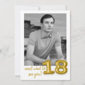 Invitation photo Gold Balloon dix-huitième anniver (Dos)