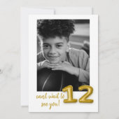 Invitation photo Gold Balloon Douzième anniversair (Dos)