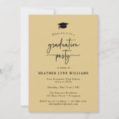 Invitation Photo Gold Black Graduation (Devant)