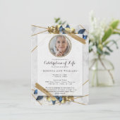 Invitation Photo Gold de la Marine de luxe Célébration de la  (Debout devant)