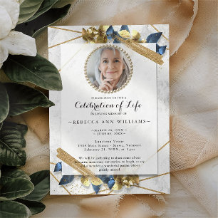 Invitation Photo Gold de la Marine de luxe Célébration de la