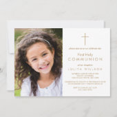 Invitation photo Gold First Communion (Devant)