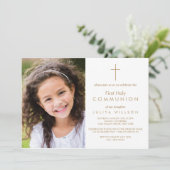 Invitation photo Gold First Communion (Debout devant)