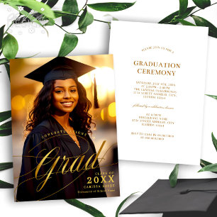 Invitation Photo Gold Graduation Ceremony & Dinner Event