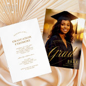 Invitation Photo Gold Graduation Ceremony & Dinner Event