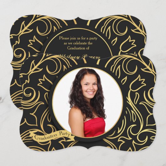 Invitation photo Gold Impression (Devant / Derrière)