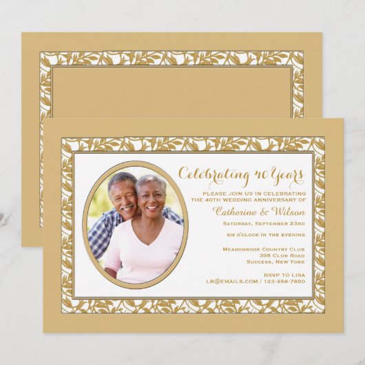 Invitation photo Gold Reflection (Devant / Derrière)