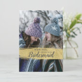 Invitation Photo Gold Seras-Tu Ma Proposition D'Époux (Debout devant)