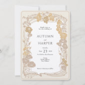 Invitation Photo Golden Elegance Mariage botanique (Devant)