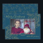 Invitation Photo Golden Foil Winter Berries<br><div class="desc">Ajoutez un peu d'étincelle à vos cartes de voeux de vacances cette année avec la collection Golden Foil Winter Berries! Cette carte de voeux de vacances est hautement personnalisable. Cliquez sur "personnaliser ce modèle" pour changer la police, ajouter votre propre photo et changer l'arrière - plan en couleur de votre...</div>